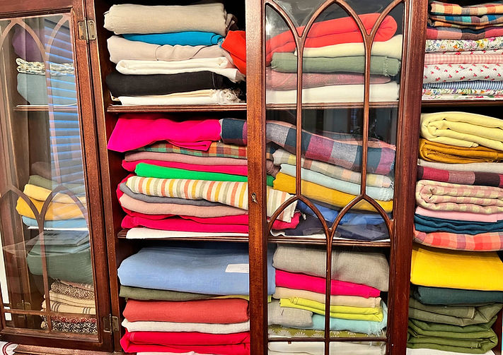 A vast array of premium linen in many colors and patterns