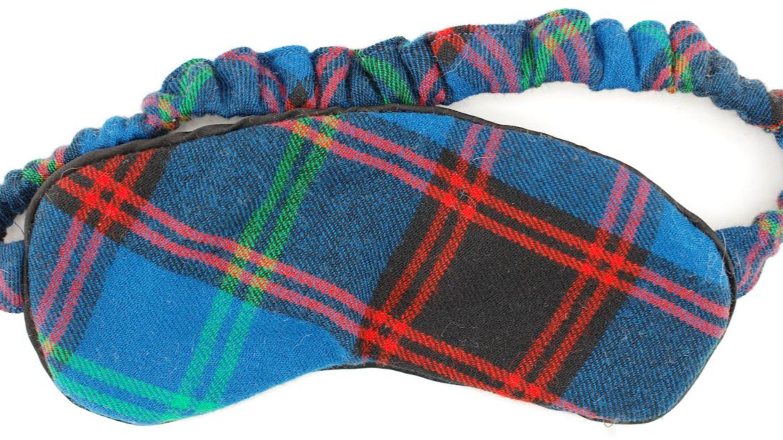 Vintage Classic Red Blue Green Plaid Patter Tie Wool Sleep Mask
