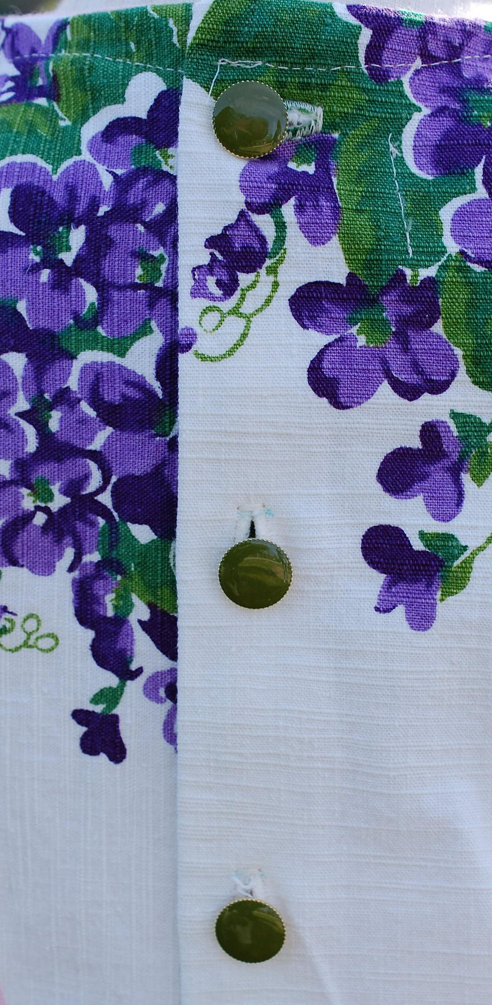 Thumbnail: Violet and Pink Floral Vintage Fabric Dress