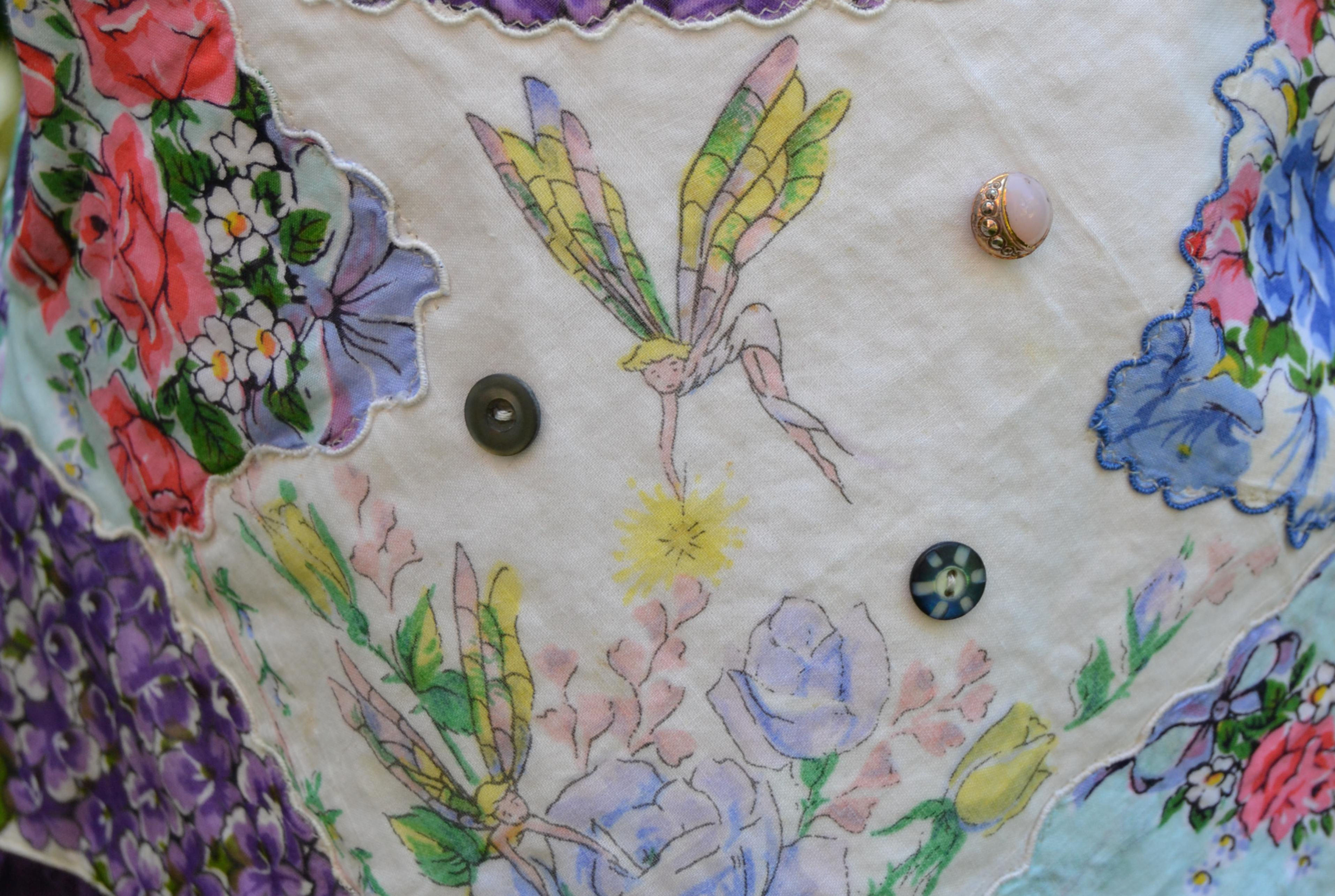 Purple Linen Skirt Vintage Fairy Design Bodice Dress
