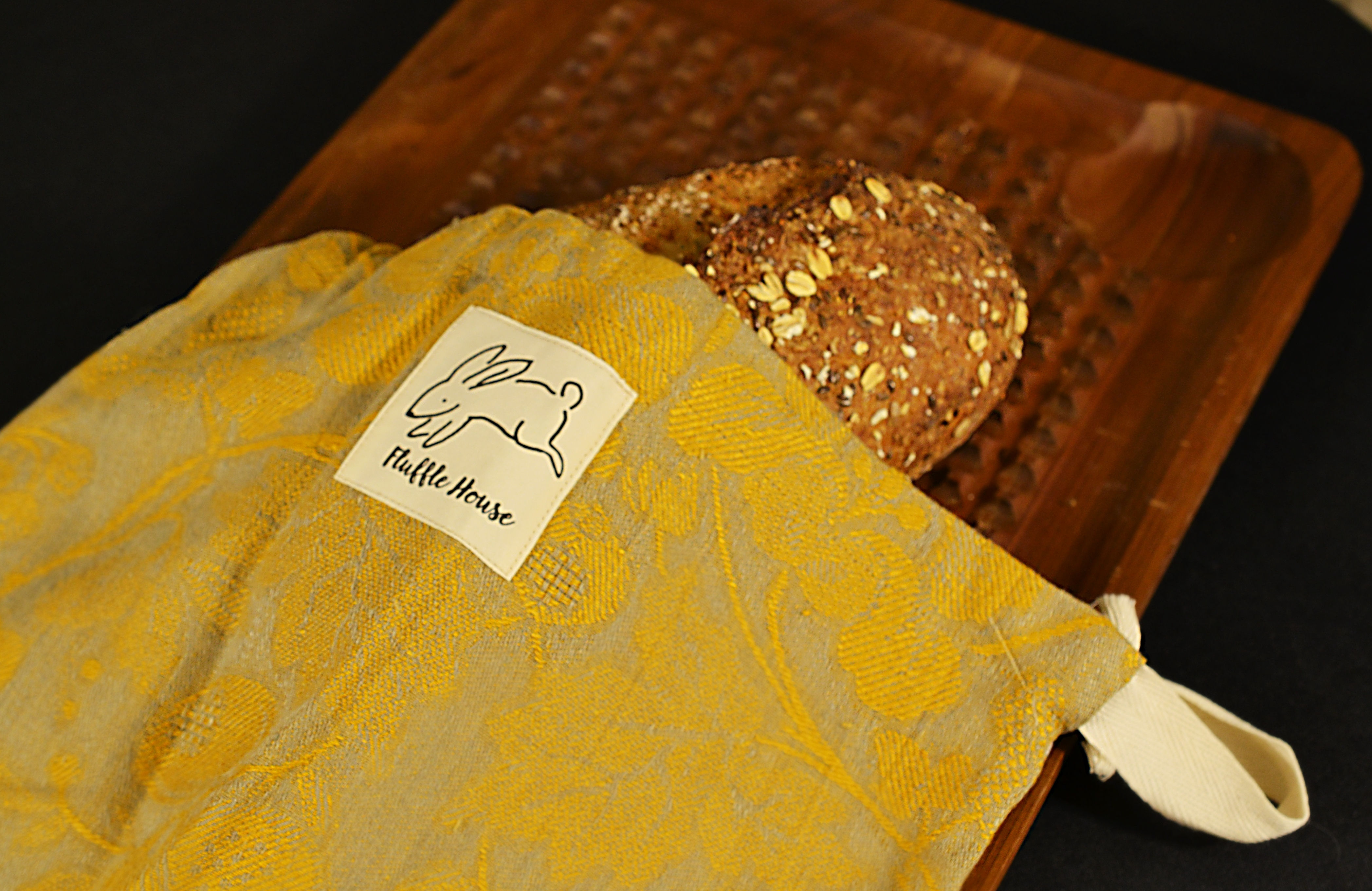 Premium Gold Jacquard Bread Bag