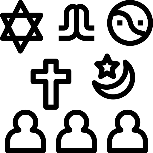 Image showing all religions indicating that God is One and is present in different forms in different religions.
