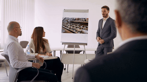 VIDDYOZE-Drawing Board Man Presenting -