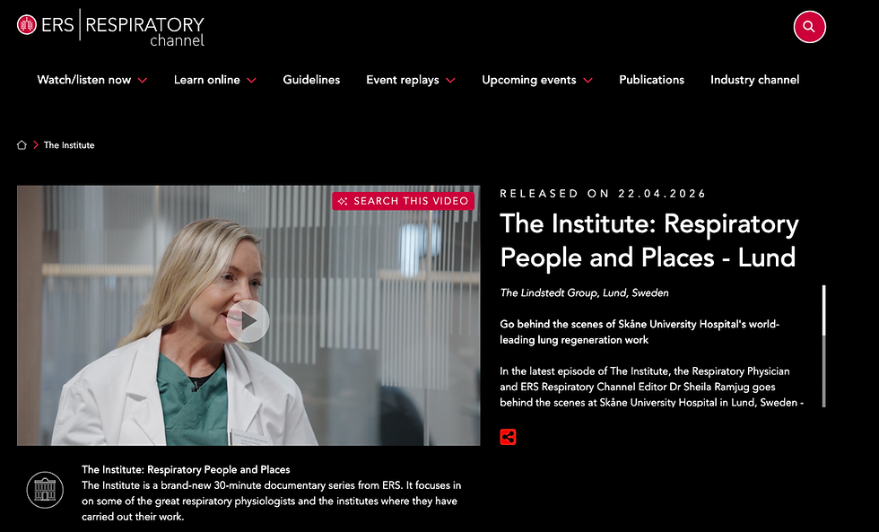 ERS Respiratory Channel - Interview with Professor Sandra Lindstedt