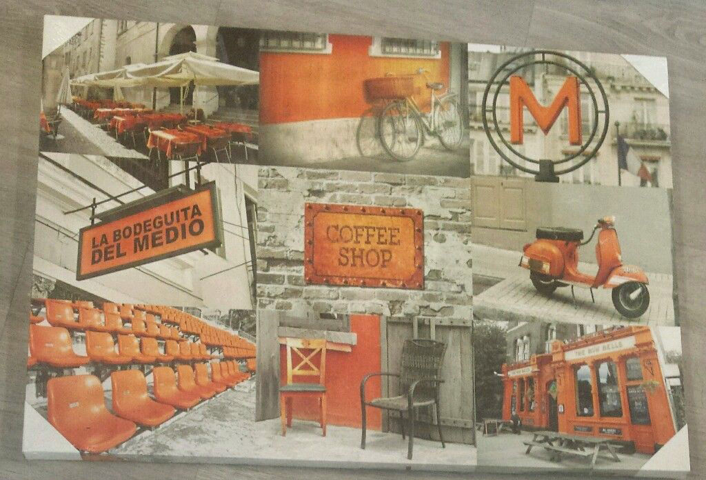 Cuadro tela lienzo urban cuba naranja