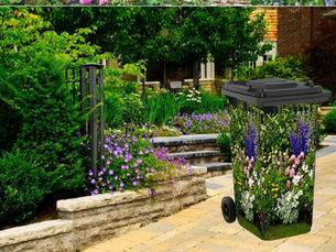 cottage garden wheelie bin cover