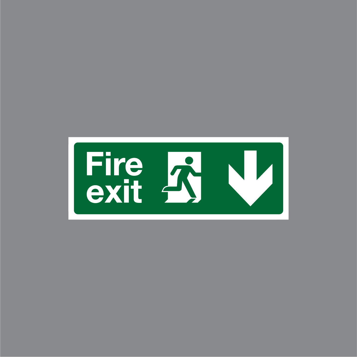 BKFE004 - FIRE EXIT/RUNNING MAN RIGHT/ARROW DOWN