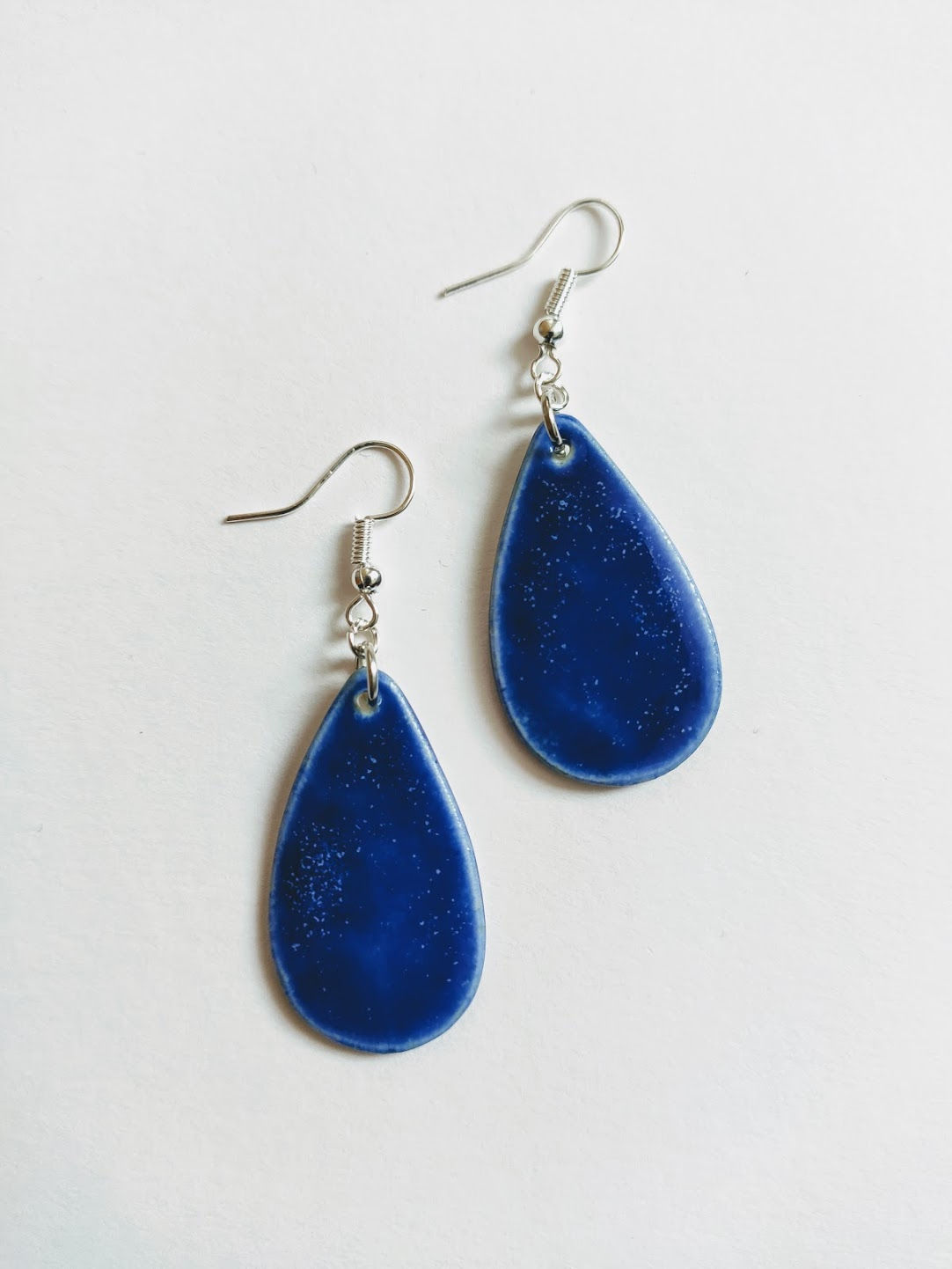 Denim effect earrings