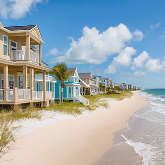 florida beach with homes and blue skies looking out to the ocean.jpg