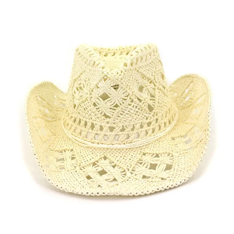 Thumbnail: Summer Outdoor Men Women Hand-Woven Western Cowboy