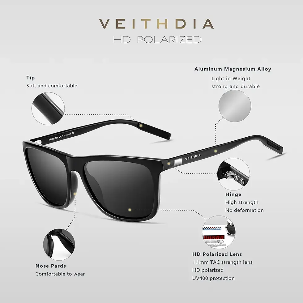Thumbnail: VEITHDIA Brand Sunglasses  Retro Aluminum+TR90  Polarized Lens