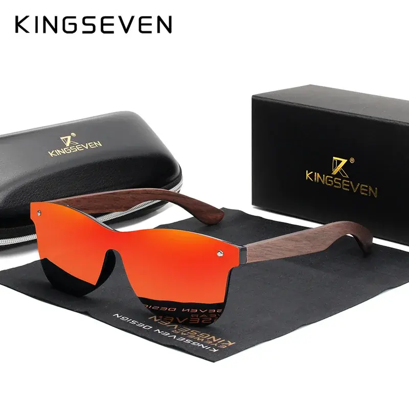Thumbnail: KINGSEVEN 2024 Luxury Walnut Wood Sunglasses Polarized