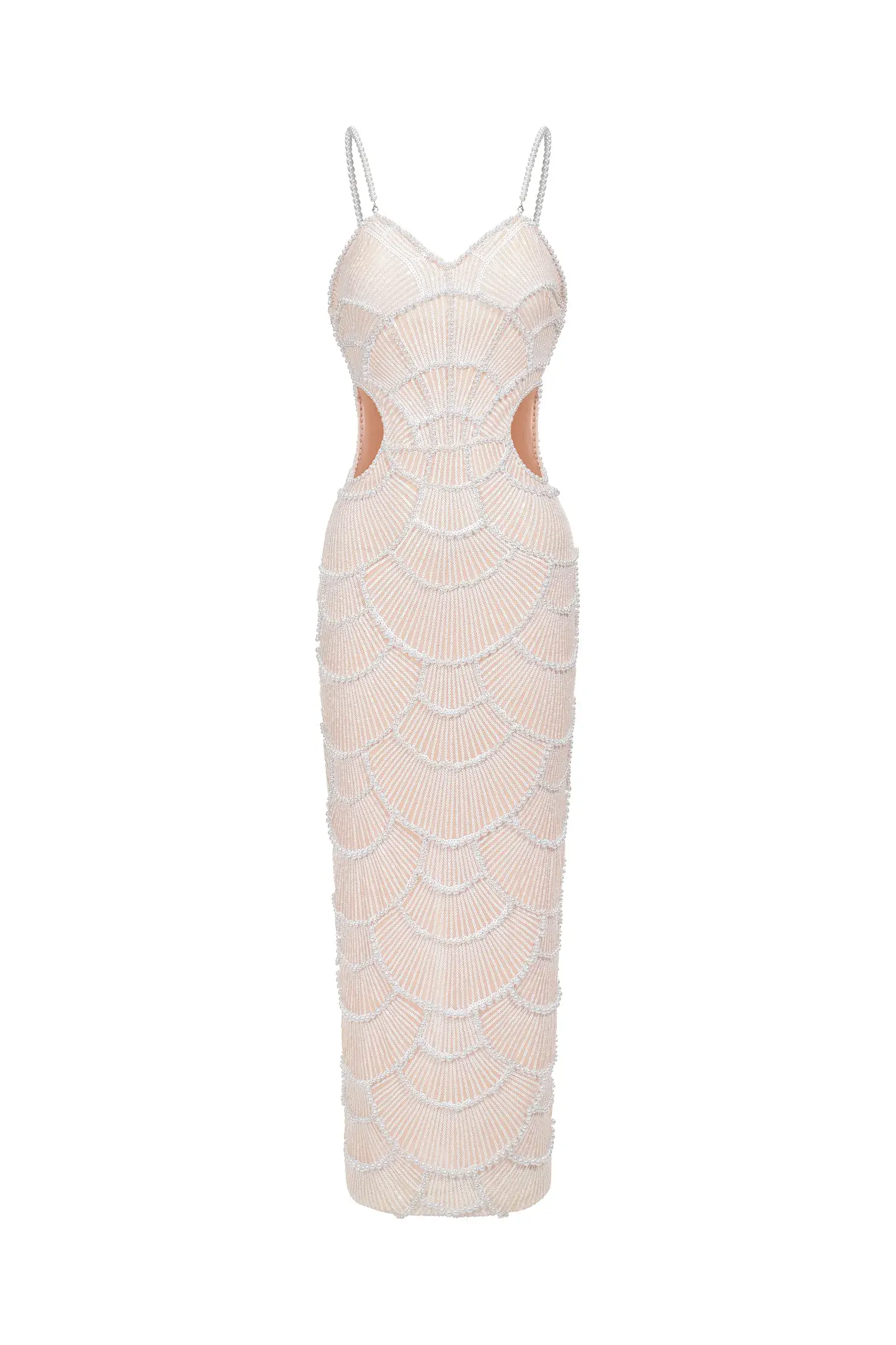 Pearl Cut-out Midi Dress