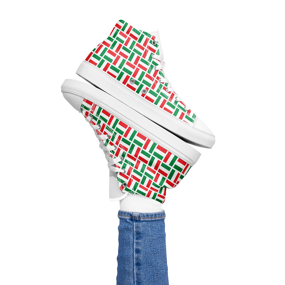 Thumbnail: Italian Pattern Women’s High Top Canvas Shoes