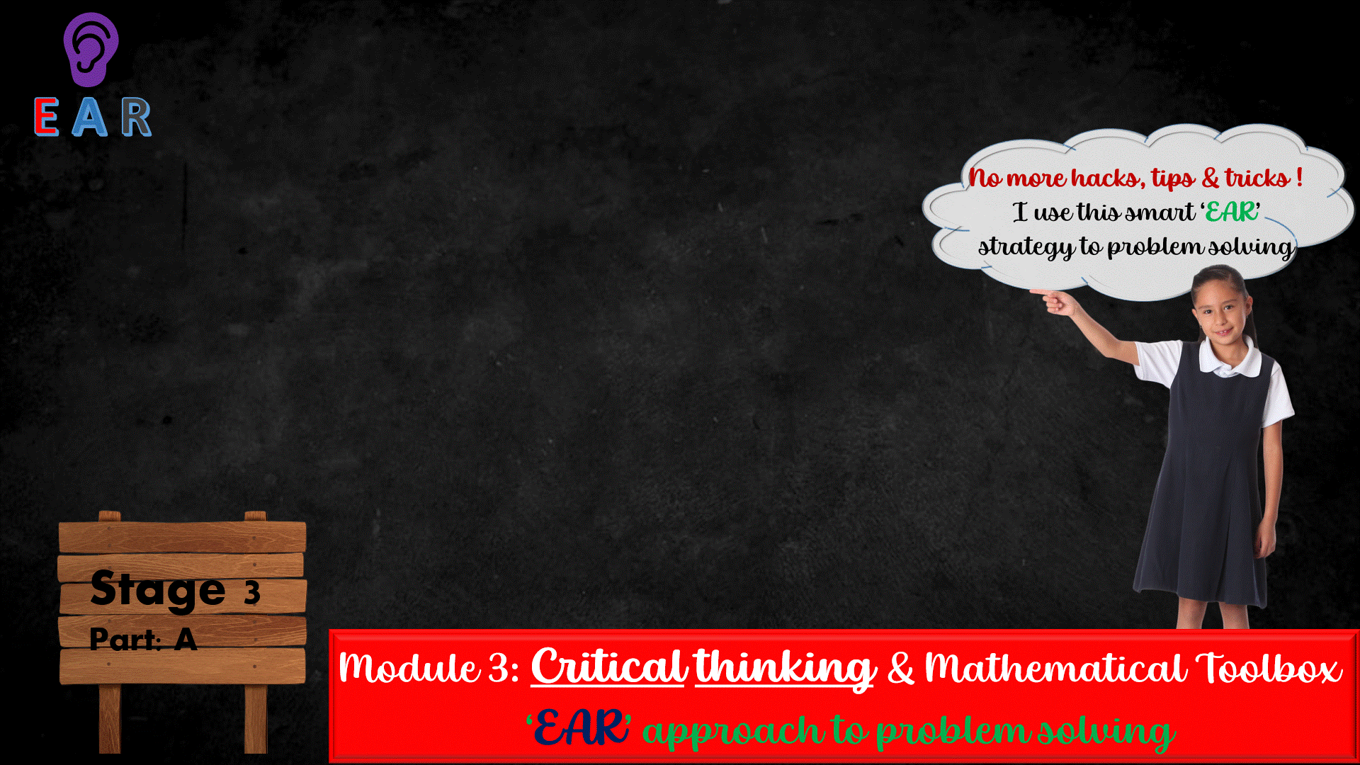 Stage 3 'Critical Thinking' and assembling the 'Mathematical Toolbox'