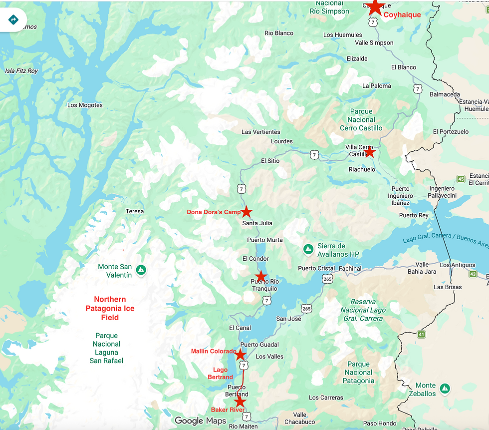 Map of Phase II of the Carretera Austral...so far...
