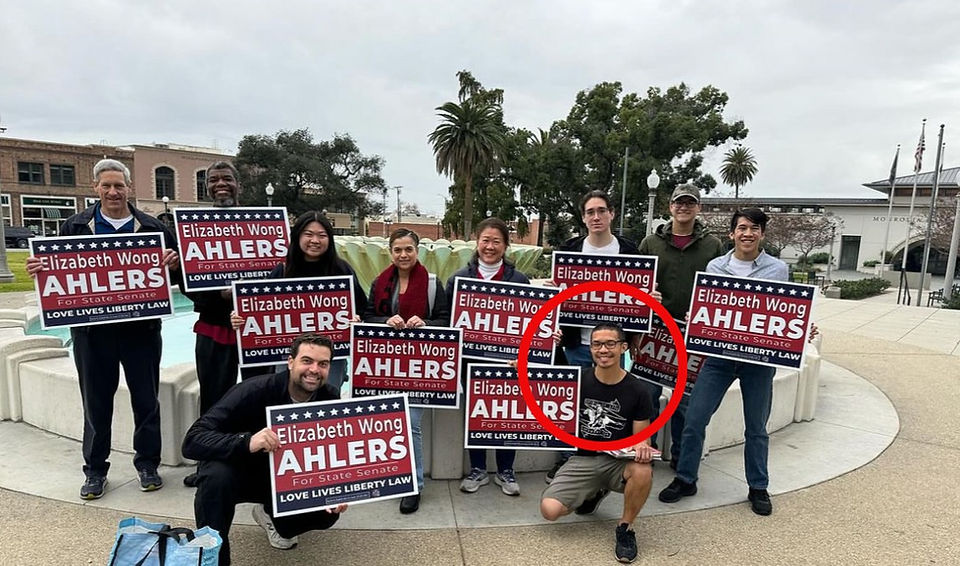 Andy Lai canvassing for Ahlers