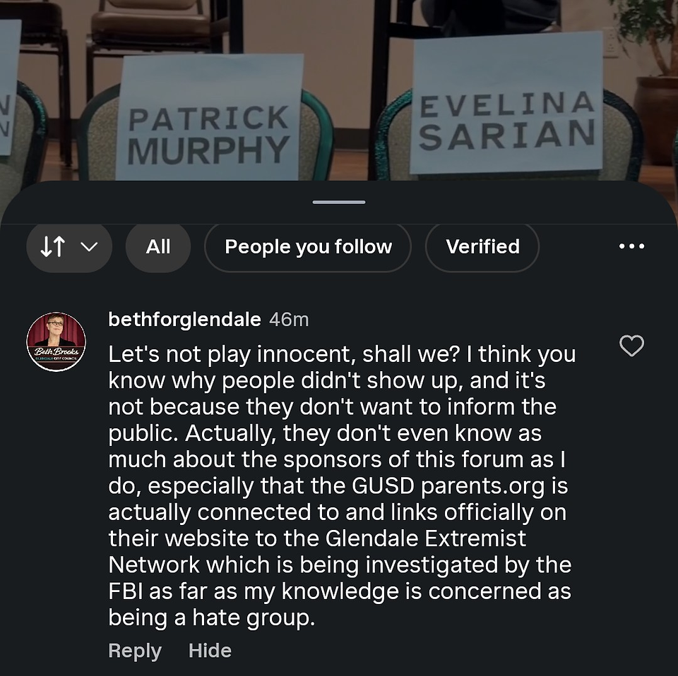 Beth Brooks instagram commenting 