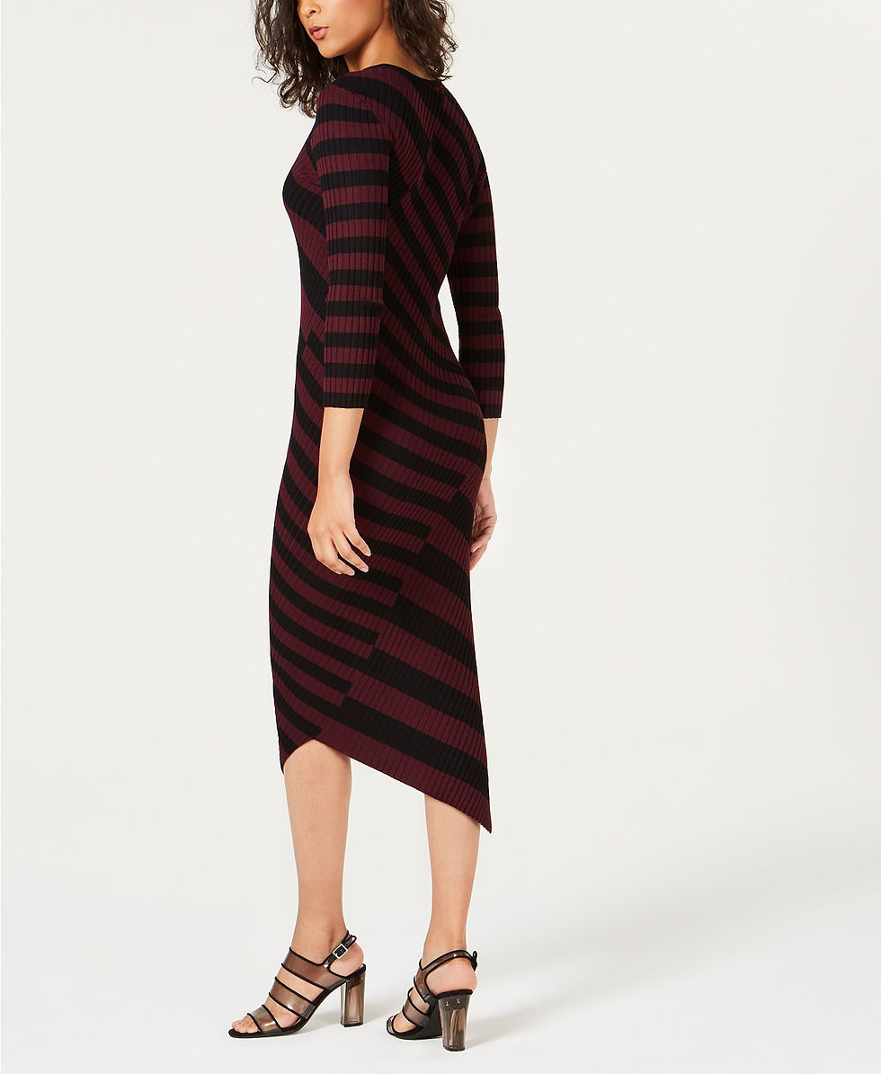 Thumbnail: Striped Asymmetrical Sweater Dress
