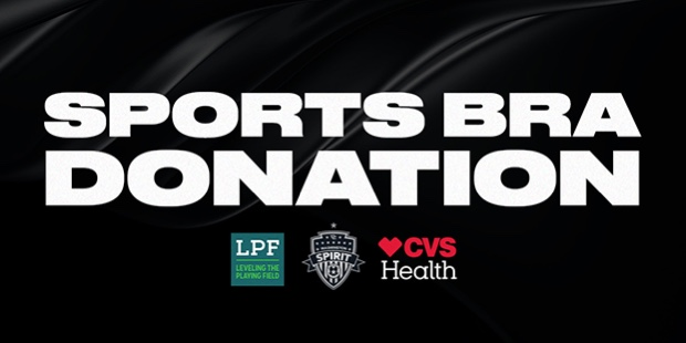 Photo Credit: Washington Spirit Sports Bra Donations with sponsorship logos