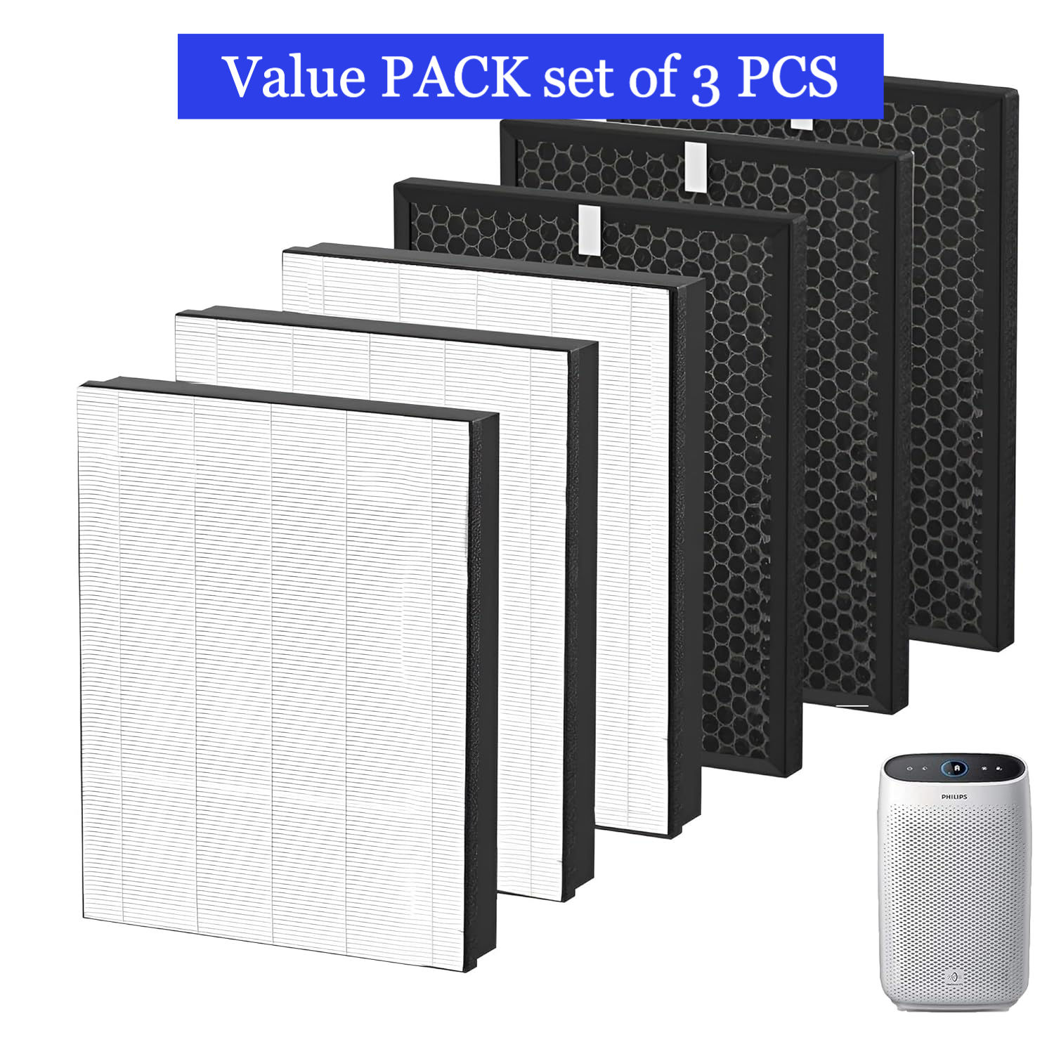 Value pack set of 3 pc for philips 1000 series AC1215 model