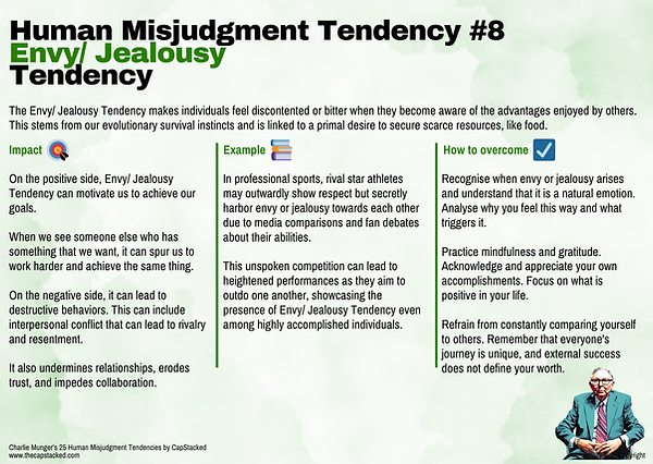 Human Misjudgment Tendency 8 Envy Jealousy Tendency