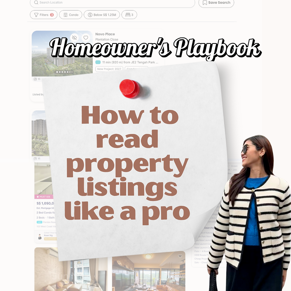 Vann, a Singapore realtor, looks at a background with property listings and a title, "How to Read Property Listings Like a Pro."