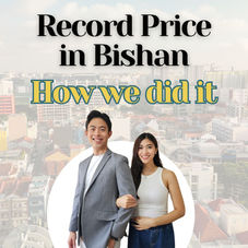 Benjamin and Vann from CapStacked over cityscape; text reads Record Price in Bishan and How we did it.