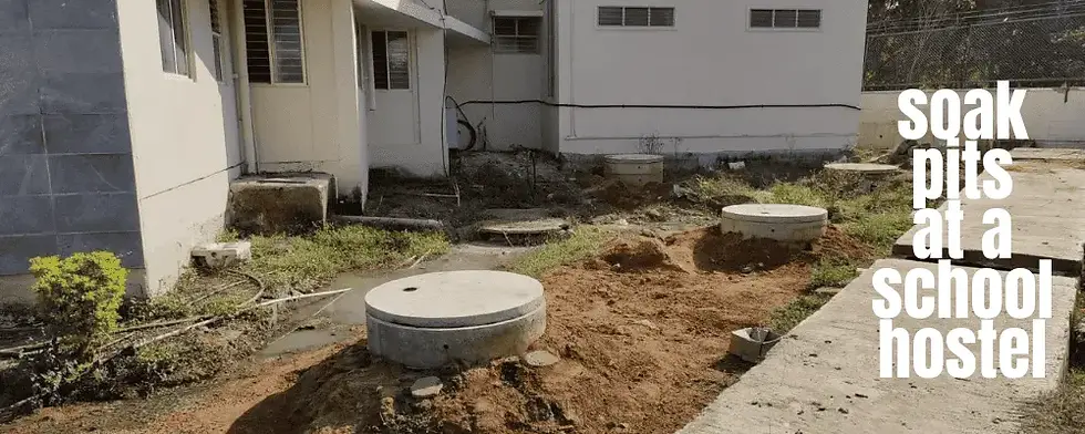 soak pits near a hostel block in a residential school