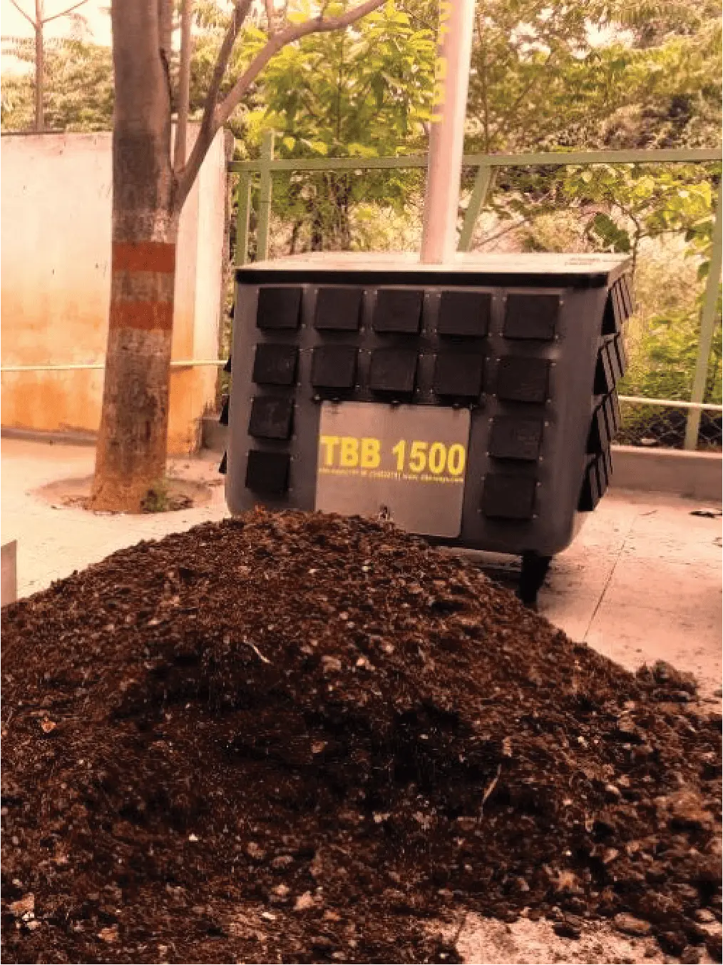 rich nutritious compost being harvested from TALLBOY BioBin