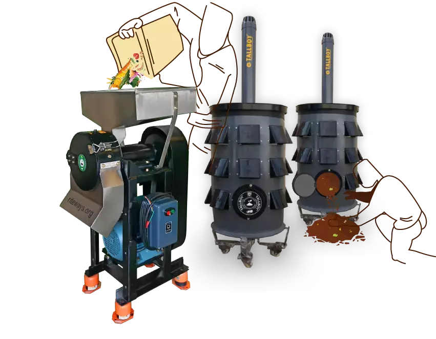 organic waste converter 50-100 KGD TALLBOY Models for recycling organic waste into rich compost
