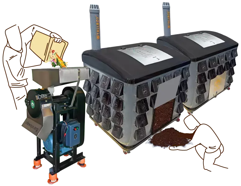 TALLBOY semi automatic composting machine