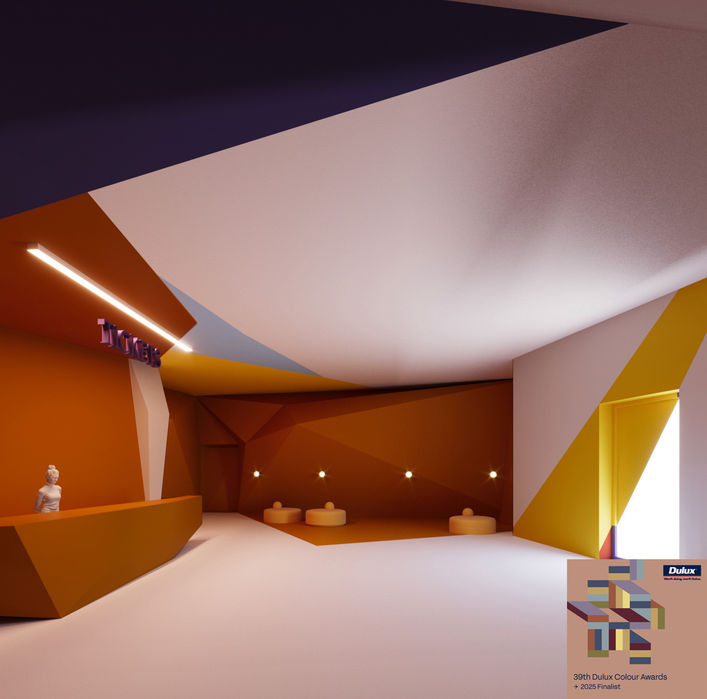 2025 Dulux Colour Awards Finalist Entry — Movie Theatre Interior — Lobby, View 4 — by Tao Zou (Tao Studio)