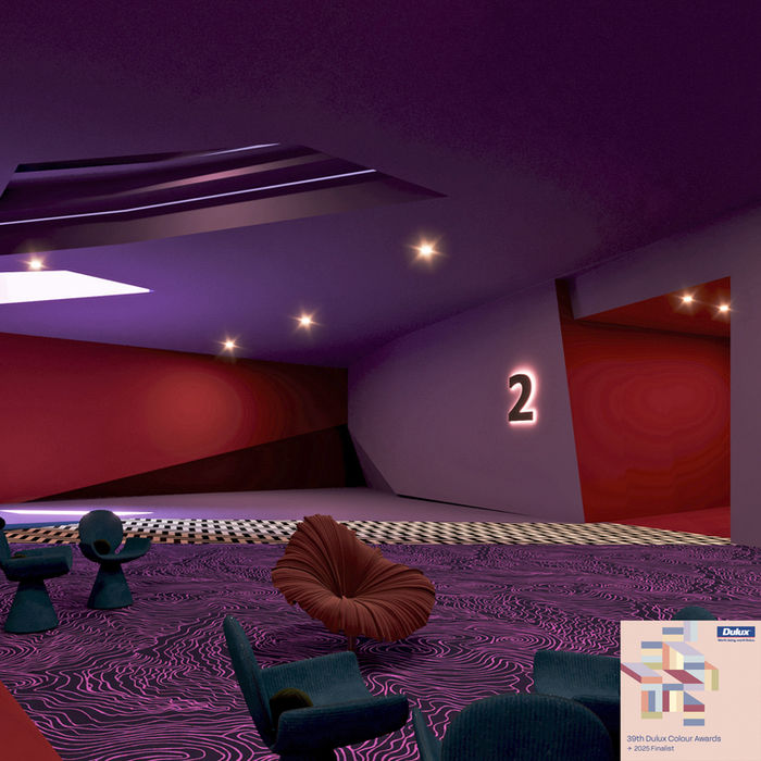 2025 Dulux Colour Awards Finalist Entry — Movie Theatre Interior — Auditorium Entrance, View 1 — by Tao Zou (Tao Studio)