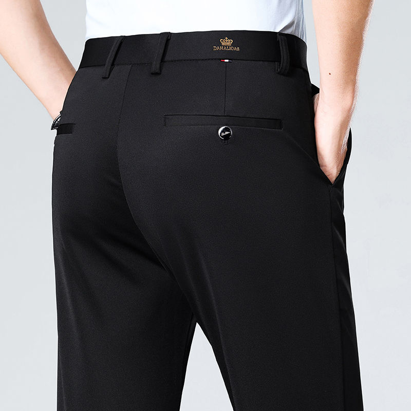 Miniatura: High-stretch fabric men's business trousers suitable for all seasons, featuring 