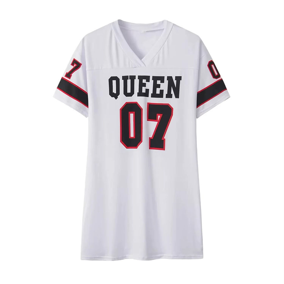 Miniatura: Roupas europeias e americanas verão 07 LeTTer estampado camiseta de comprimento 