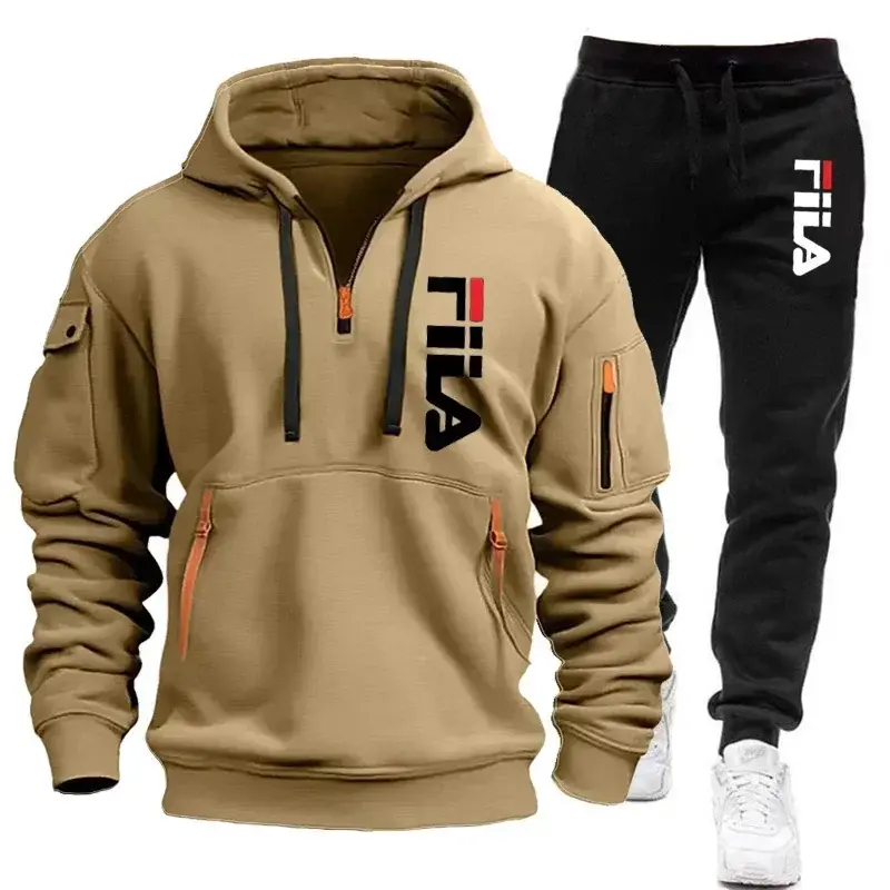 Miniatura: Men's hoodie set, a two-piece set of comfortable and fashionable top and casual 