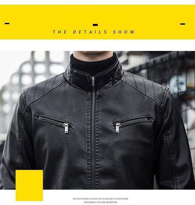 Miniatura: Men Leather Suit Jacket Men Slim Fit Short Coat Men Fashion Leather jacket Stree