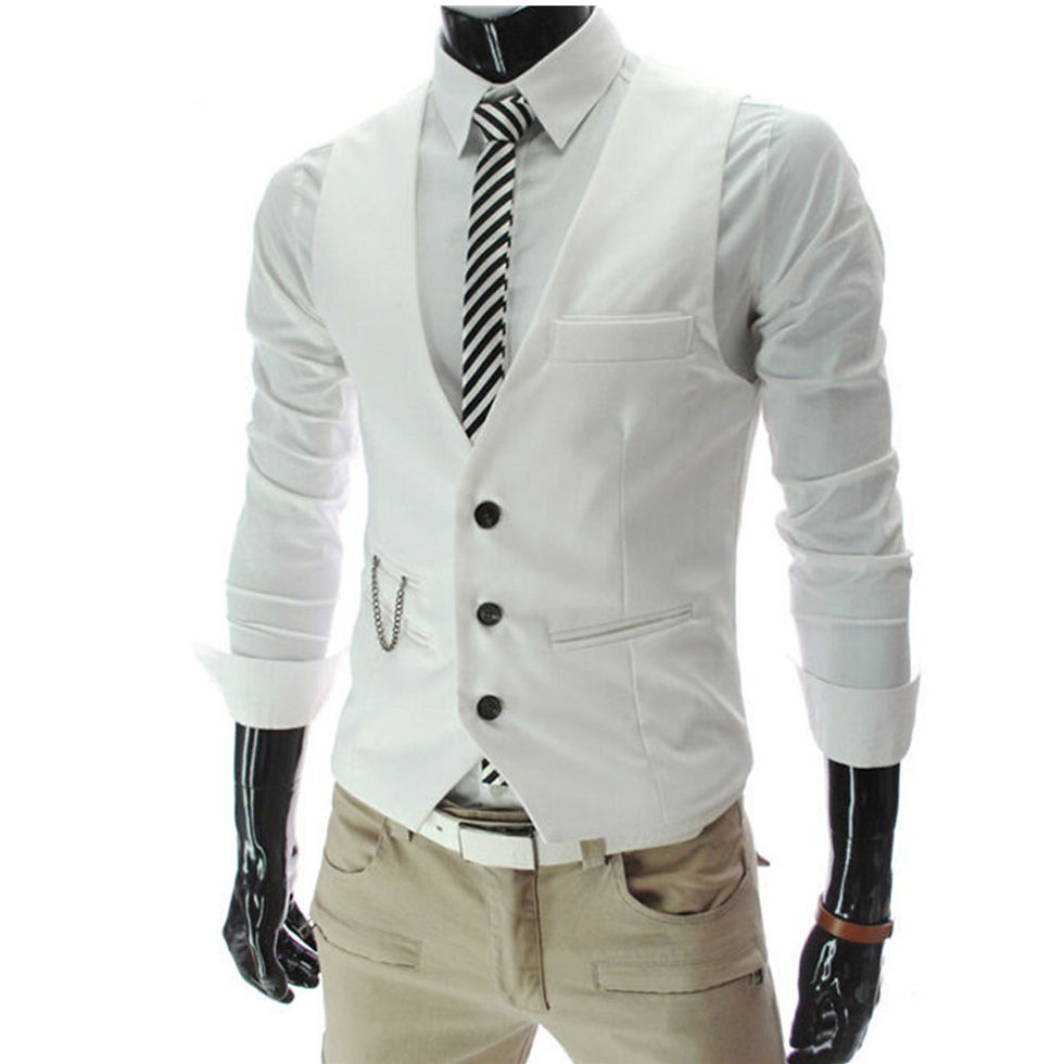 Miniatura: 7XL High Quality Dress Vests For Men Slim Fit Mens Suit Vest Male Waistcoat Gile