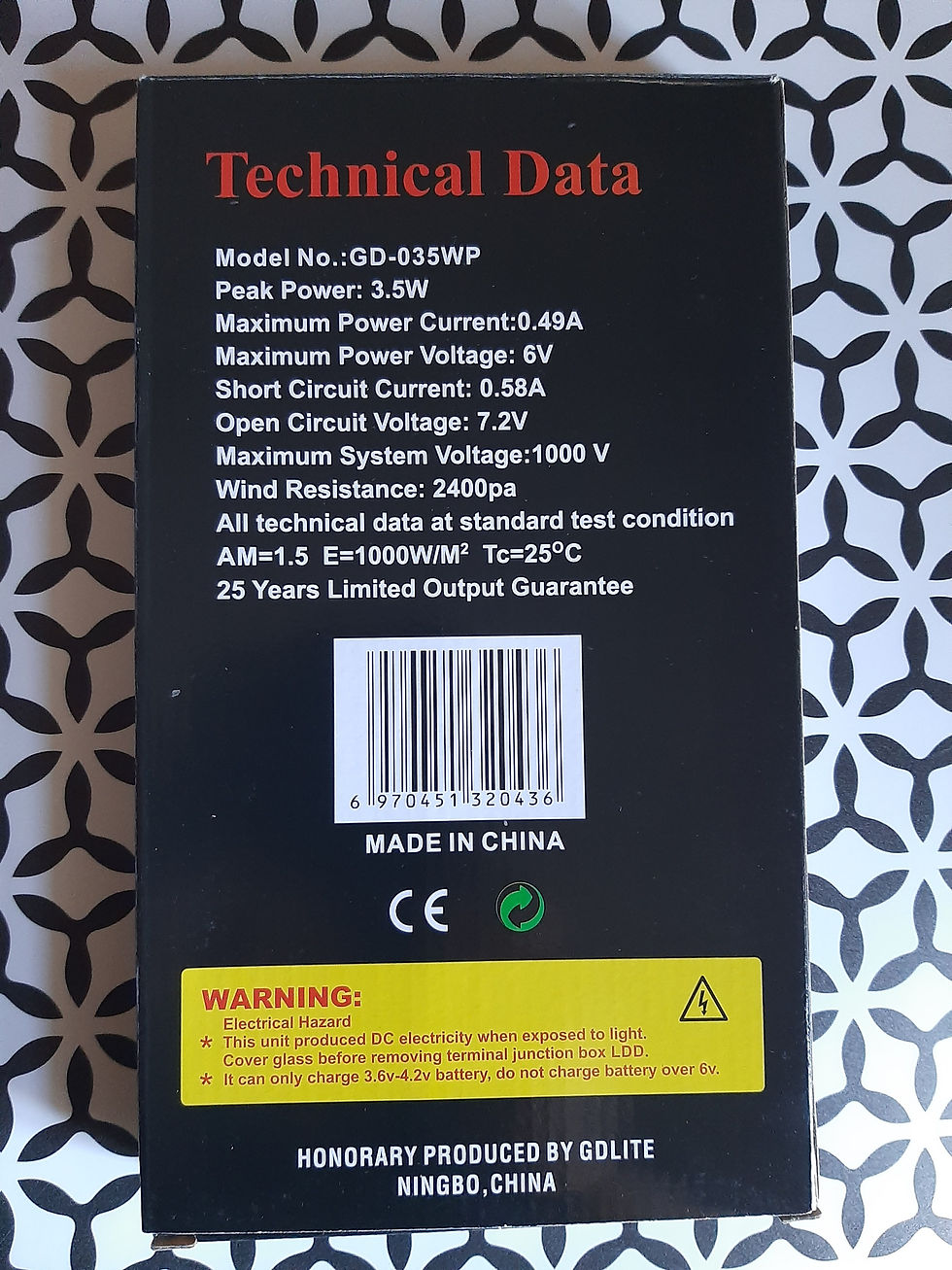 Thumbnail: GDLITING GD-035WP High Quality Solar Panel