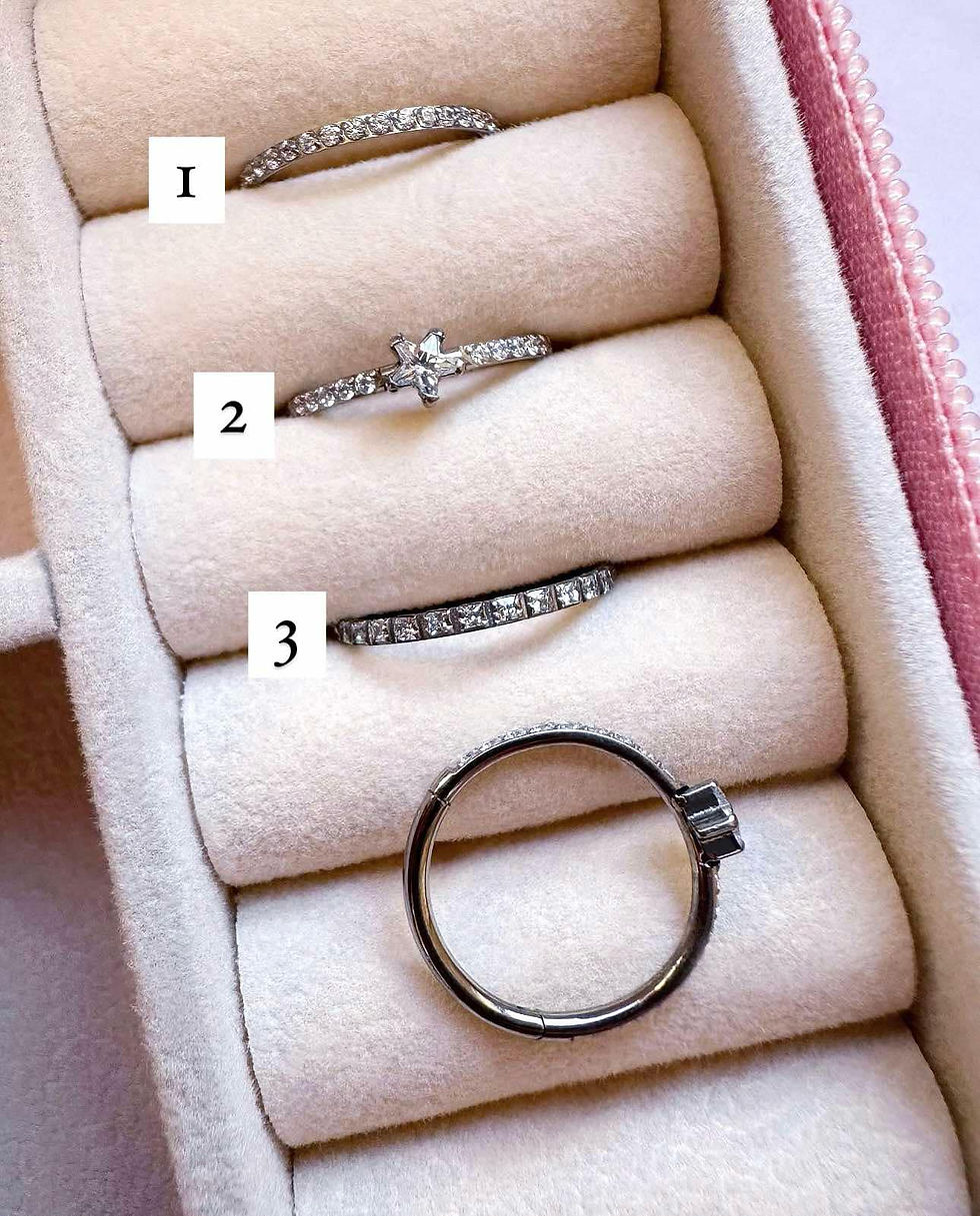 Miniatura: Argollas piercing modelos laterales en 8, 10 y 12 mm diámetro Titanio ASTM F136