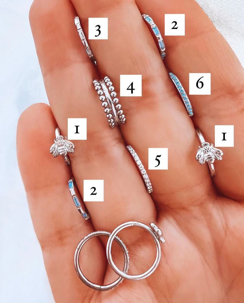 Miniatura: Piercing clicker diseños laterales y circones en 8 y 10 mm de Acero Quirúrgico