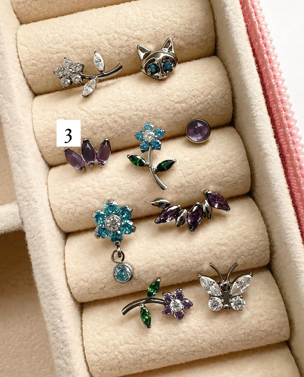 Miniatura: Piercings argolla clicker y labrets rosca interna de Titanio ASTM F136