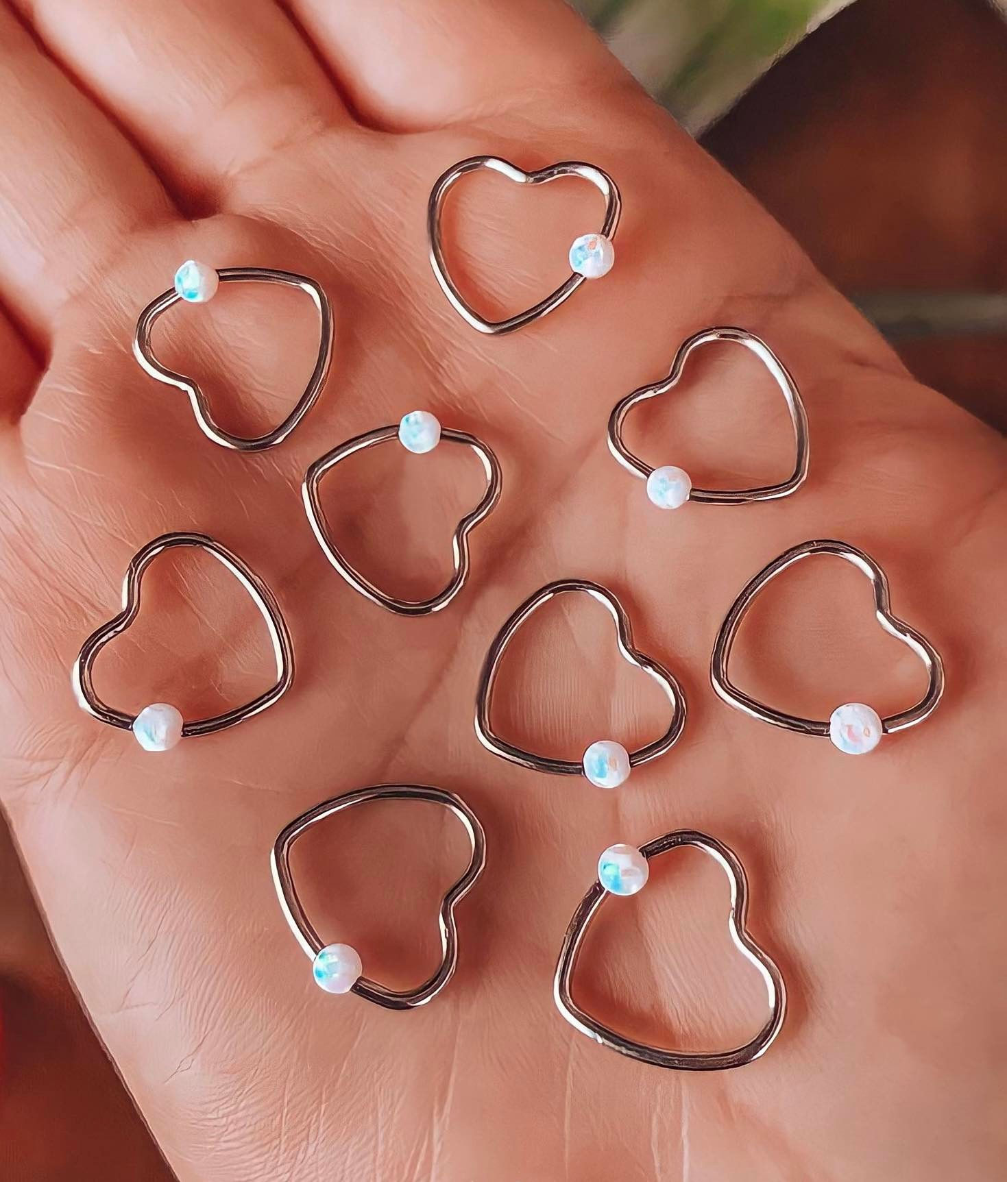 Piercing corazón - ópalo Acero Quirúrgico