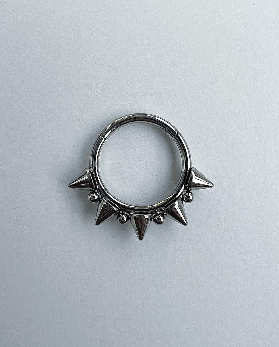 Miniatura: Argollas piercing Titanio ASTM F136 circones y púas 10 mm