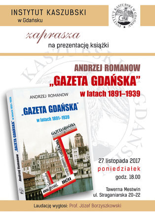 27 listopada zapraszamy do Tawerny Mestwin na promocję książki prof. Andrzeja Romanowa pt. "&qu