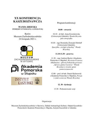 XX Konferencja Kaszuboznawcza - 24.11.2021