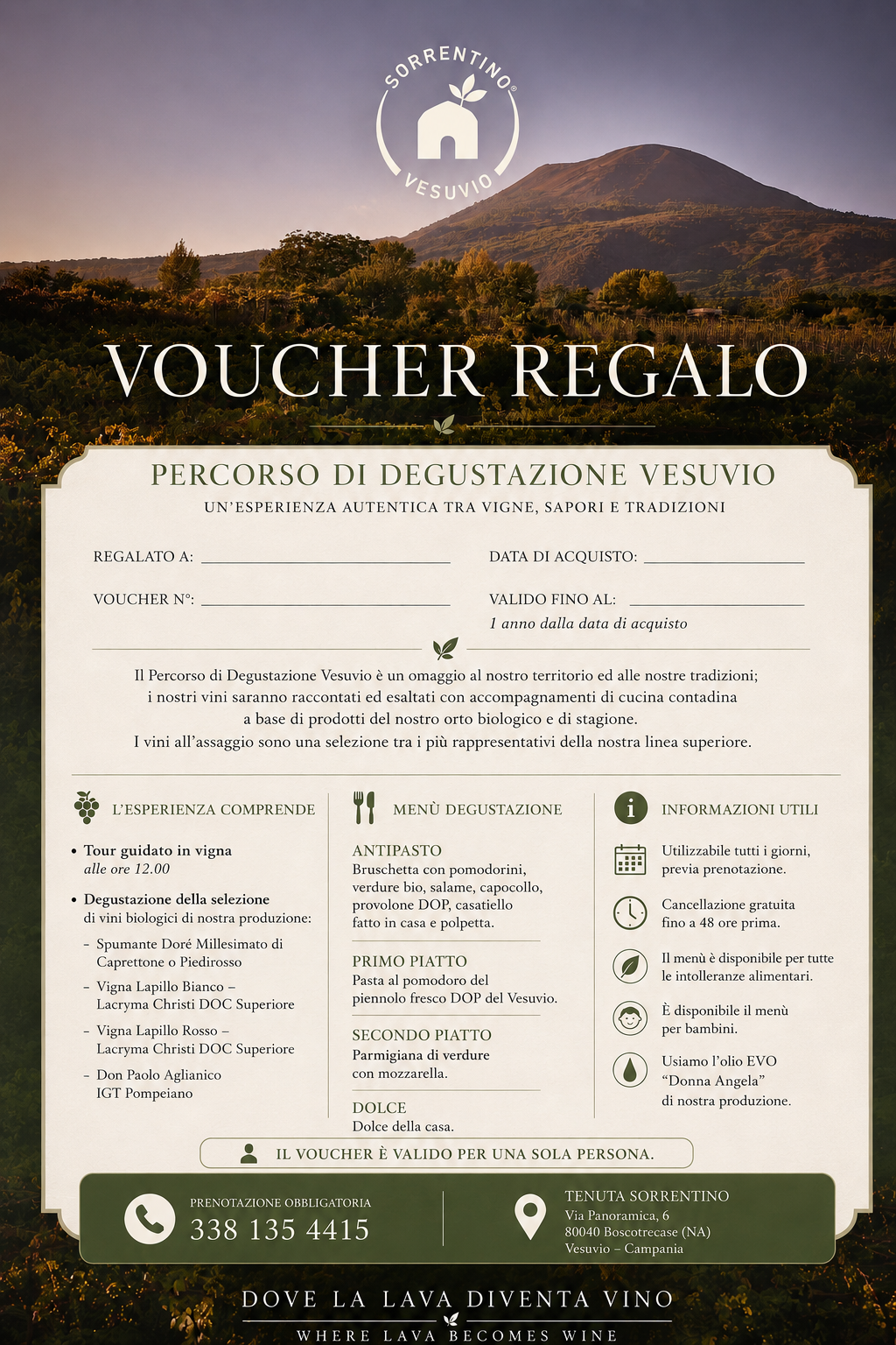 VOUCHER WINE TASTING VESUVIO