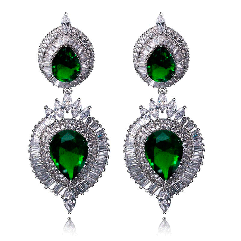 Thumbnail: Vintage in 3 Colors option Deep Blue with clear CZ