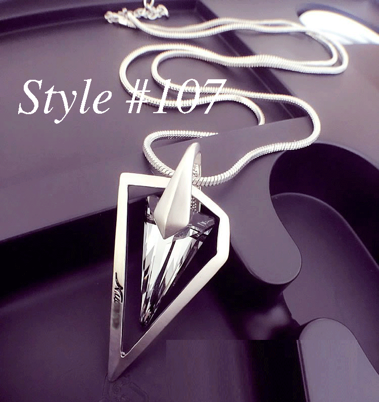 Thumbnail: Large Crystal Pendant with Long Chain